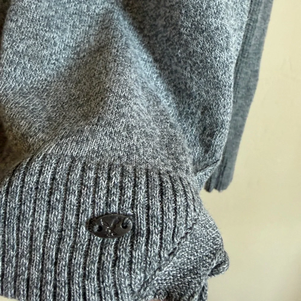 American Eagle Y2K Outfitters Heather Gray V-Neck Sweatshirt Sweater